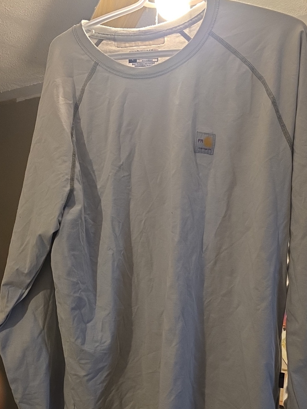 Carhartt Light Blue Long-Sleeve Crewneck Work Shirt